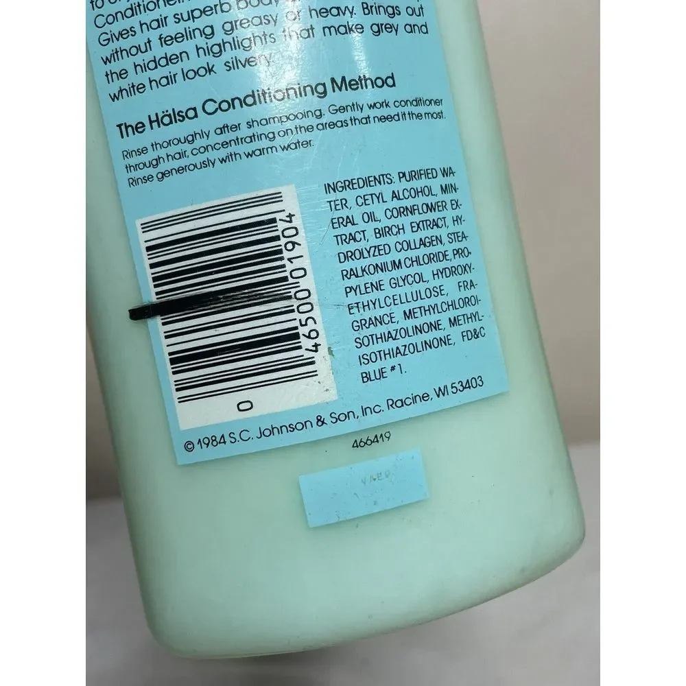 Vintage HALSA Swedish Botanical Formula‎ Hair Conditioner Cornflower 1984 HTF
